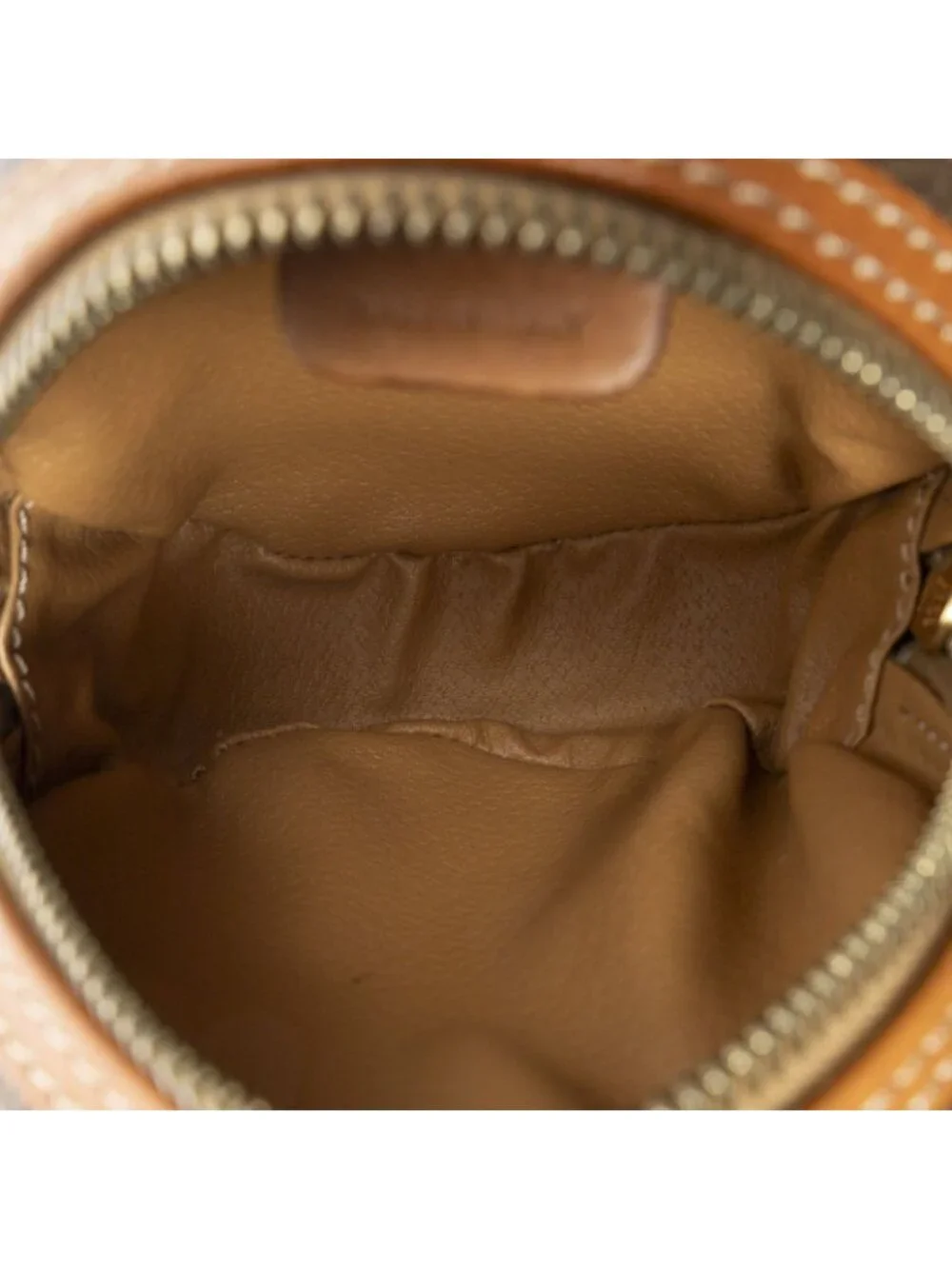 Celine Mini Round Pouch Brown Macadam Canvas